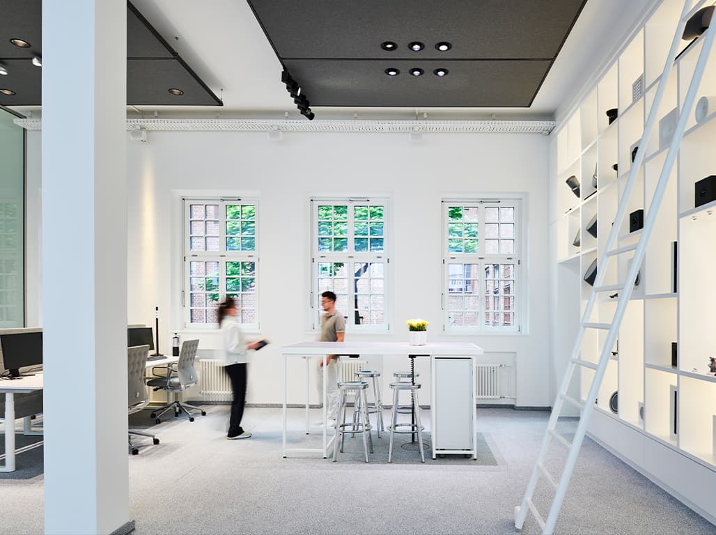 Eine Aufnahme von einem Showroom von einem Lichthersteller.