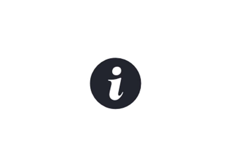 Info Symbol bestehend aus einem kleinen grauen i in einem schwarzen Kreis.