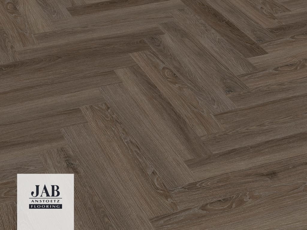 Vinylboden verlegt in brauner Holzoptik Detail