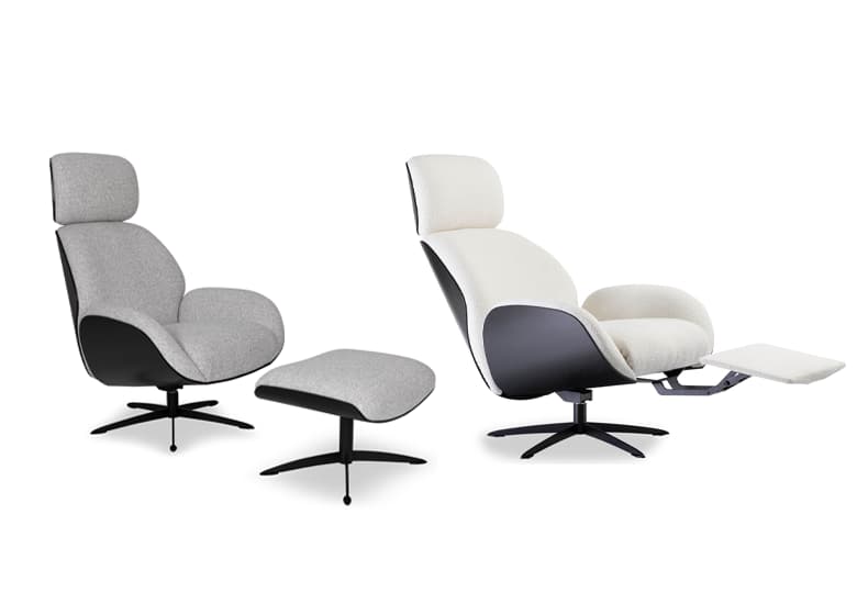 Freisteller Sessel Trinity in grau und weiß