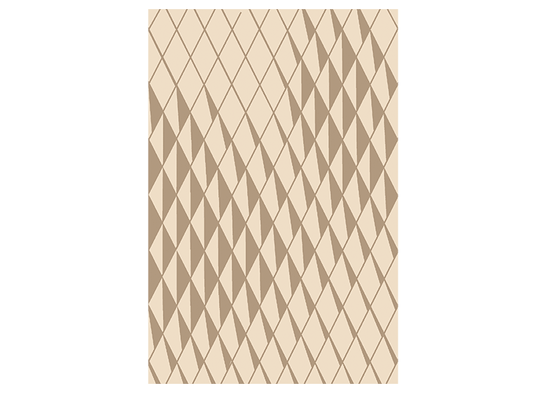 Beige Teppich mit dunklen Karomuster