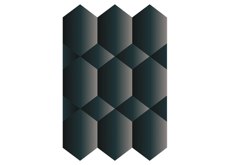 schwarzer teppich aus vielen Hexagons