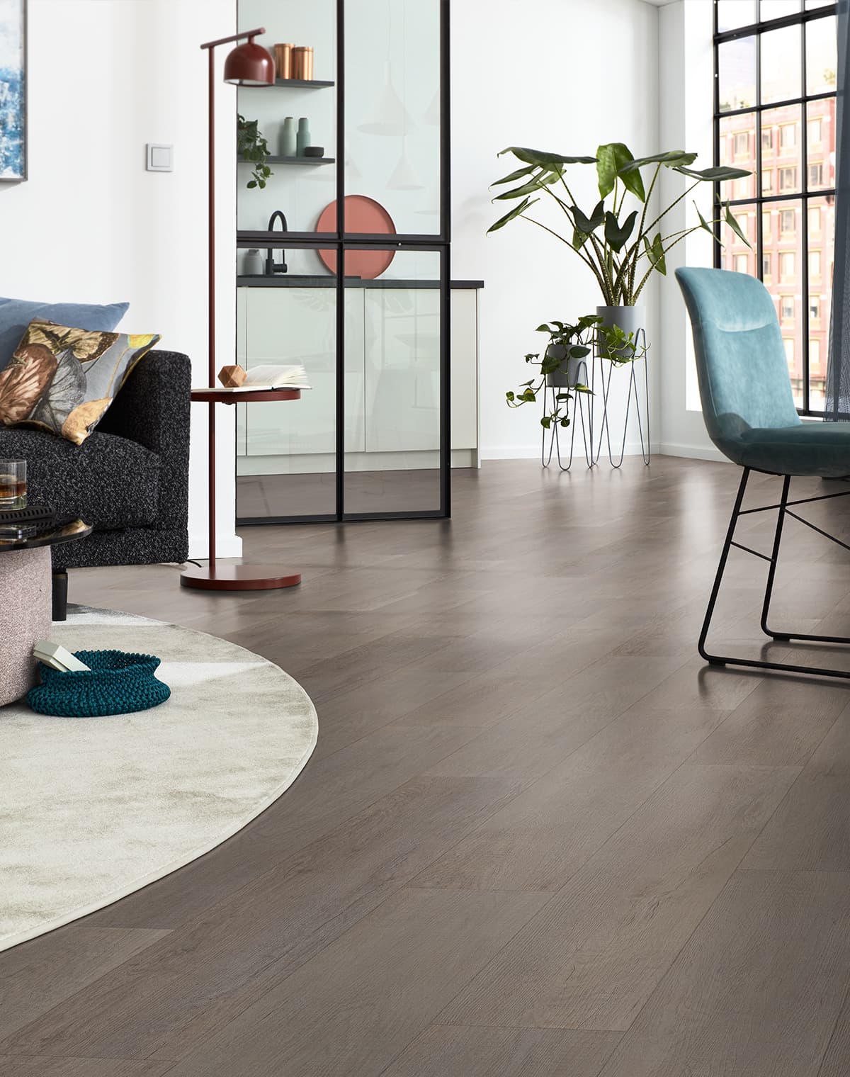 Vinylboden mit Holzoptik im Wohnzimmer