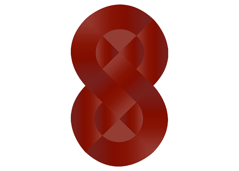Roter Teppich in Form einer Acht