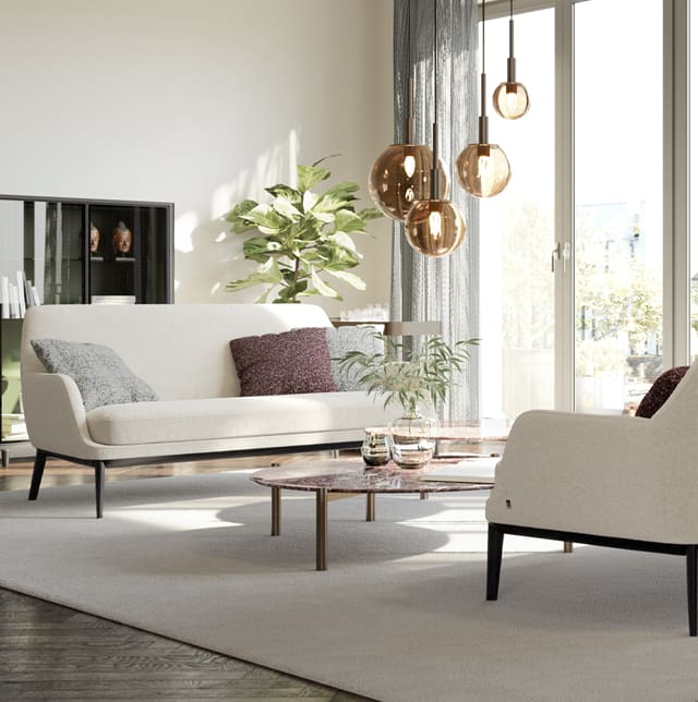 Weißes Sofa im Wohnzimmer