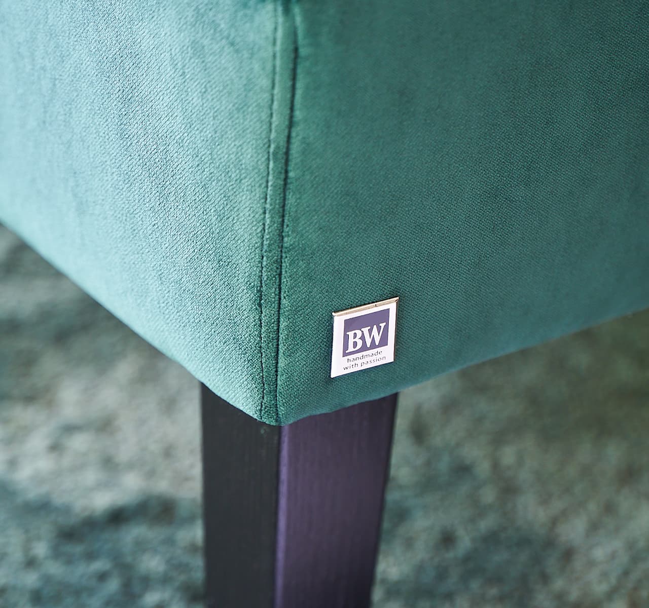 Detailaufnahme Sofa Saloni in grün
